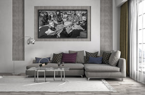 Farm cart loaded with sacks at rural European market