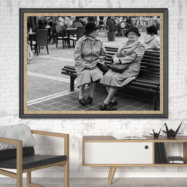 Romanian ladies sitting on a bench | Photo Art Print fine art photographic print