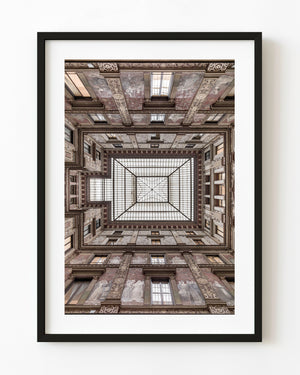 Galleria Sciarra courtyard ceiling in Rome Italy