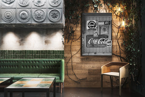 Monochrome collection of vintage roadside signage