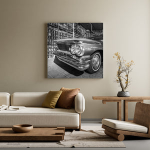 Old Pontiac car in roadside museum display