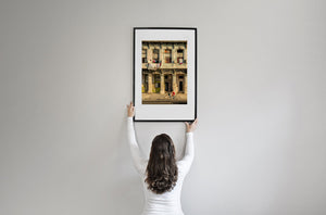 Faded pastel building in Havana wall art