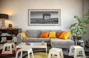 Canadian prairie landscape with abandoned home
