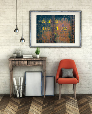 Historic vehicle rusted railcar wall art