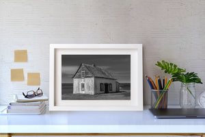 Historic Quebec farmhouse coastal photography print