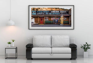 Weathered Utah log cabin store artwork