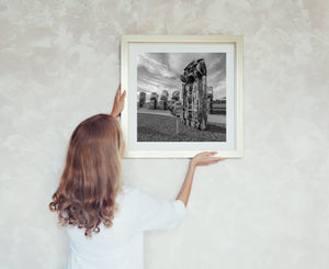 Urban art and rusted VW Beetles in Texas roadside scene