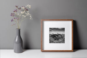 Prairie landscape with abandoned tractor wall art
