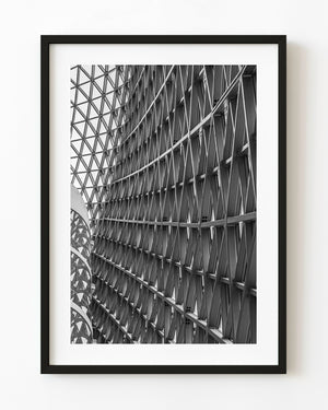 SAHMRI geometric interior wall in black and white