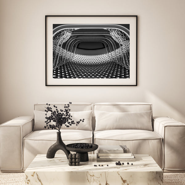 Architectural detail SAHMRI black and white wall art