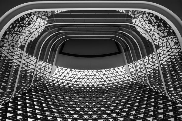 Black and white geometric architecture SAHMRI