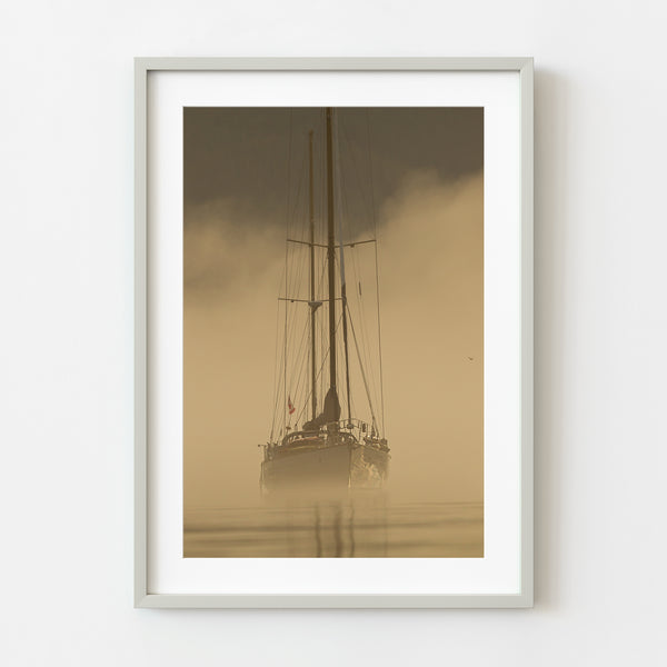 Sailboat in the Mist | Photo Art Print