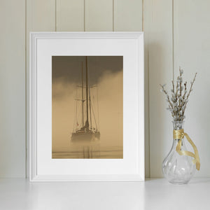 Sailboat in the Mist | Wall Art