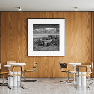 Historic farm truck abandoned in Saskatchewan prairie farmland