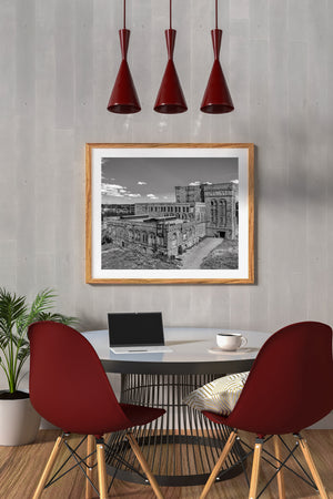 Verlassenes Industriegebäude schwarz und weiß Wandkunst