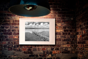 Black and White Tranquil Mexican Lake with Pier