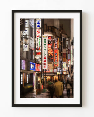 Shinjuku neon alley at night in colour