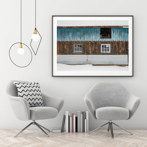 Aluminum siding on rural barn in Northern Ontario