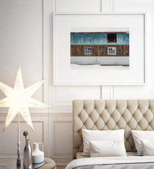 snow-covered roof of Ontario barn