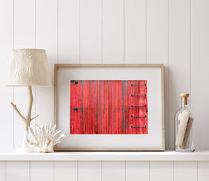 Weathered red railcar in Alaska