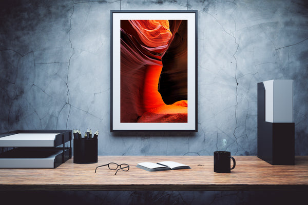 Red and orange canyon wall art