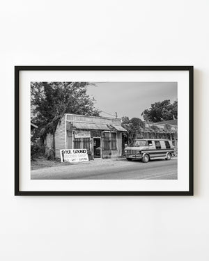 Soul Sound Record Shop in black and white