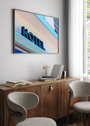 Neon hotel sign in Miami