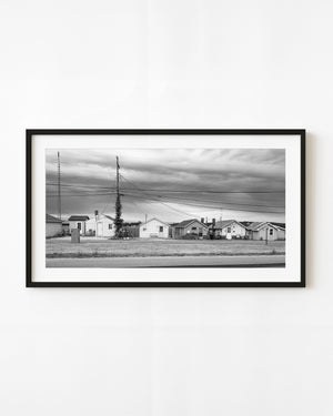 Small homes in South Whitley Indiana in black and white