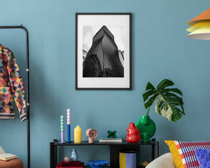 Seoul skyscraper with flowing vertical architectural lines