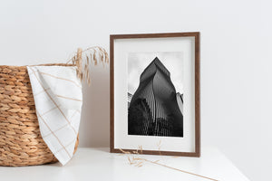 Urban building with curved steel and glass exterior