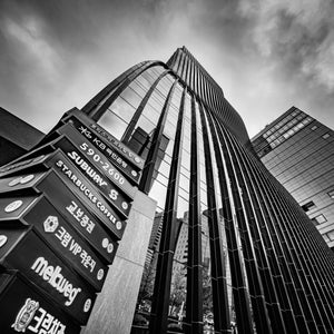 Upward angle of modern building in Seocho District South Korea