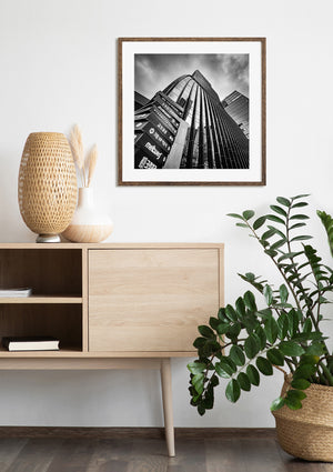 Abstract architectural detail of South Korean high rise