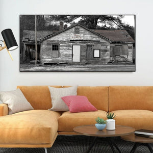 Faded sign on old Southern structure