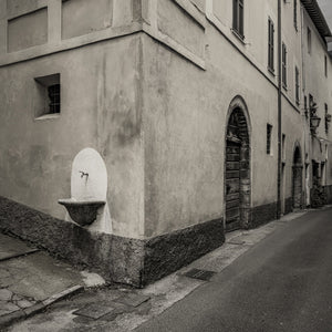 Black and white Spoleto street scene