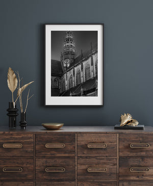 Black and white Gothic church fine art