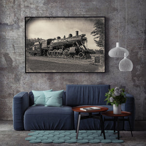 Steam train with antique effect