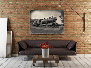 Retro steam train wall art