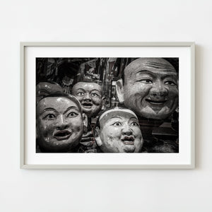 Mongolian mask still life artwork