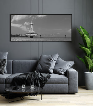 Oceanic ruins of an observation tower in the Bahamas