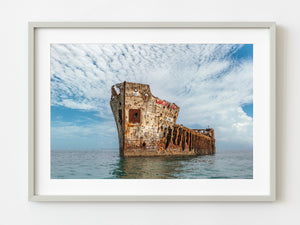 Sunken spooky ship SS Sapona out of the water | Photo Art Print fine art photographic print