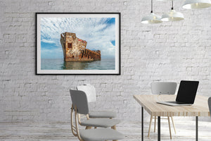 Coral-covered SS Sapona wall decor
