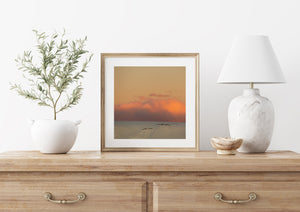 Sunset low clouds over the mountains in Antarctica | Photo Art Print fine art photographic print