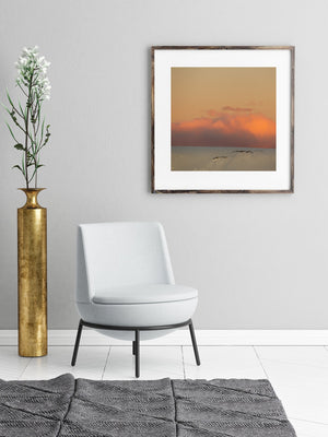 Sunset low clouds over the mountains in Antarctica | Photo Art Print fine art photographic print