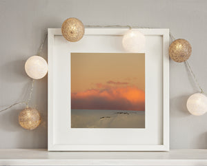 Sunset low clouds over the mountains in Antarctica | Photo Art Print fine art photographic print