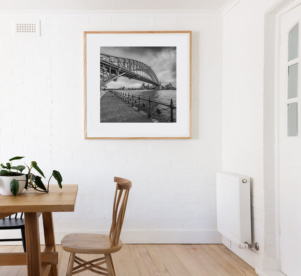 Australia’s Sydney Harbor Bridge in monochrome