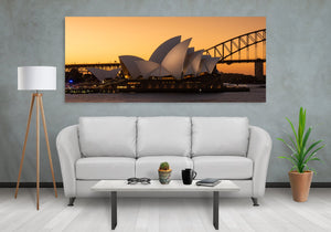 Evening light casting shadows on Sydney Opera House