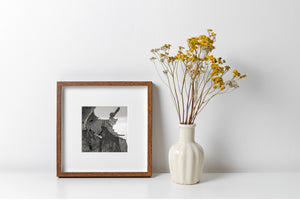 Leopard observing surroundings Serengeti plains monochrome