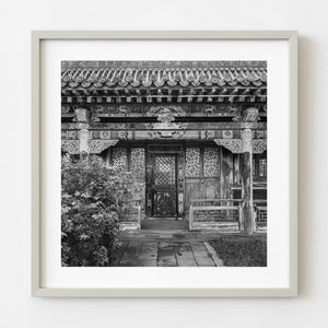 Black and white photograph of the Temple of Appliques in Ulaanbaatar