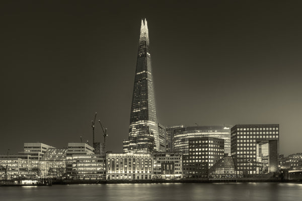 London skyline with The Shard over Thames River