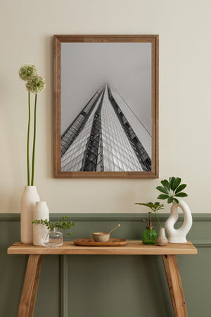 Mystical perspective of The Shard in clouds